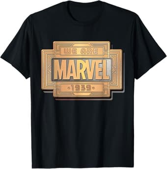 Marvel 85th Anniversary Logo Plate We Are Marvel 1939 T-Shirt
