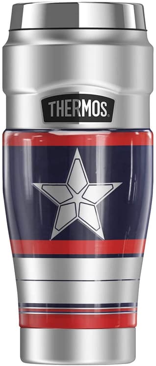 <a href=https://www.amazon.com/Marvel-Metallic-STAINLESS-Stainless-insulated/dp/B08ZJRZ77H>Shield Stainless Steel Travel Tumbler, 16 oz.</a> / Hot Topic