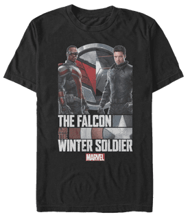 <a href=https://www.amazon.com/Marvel-Falcon-Winter-Soldier-T-Shirt/dp/B08STMK3YY>The Falcon and the Winter Soldier Poster T-Shirt</a> / Amazon