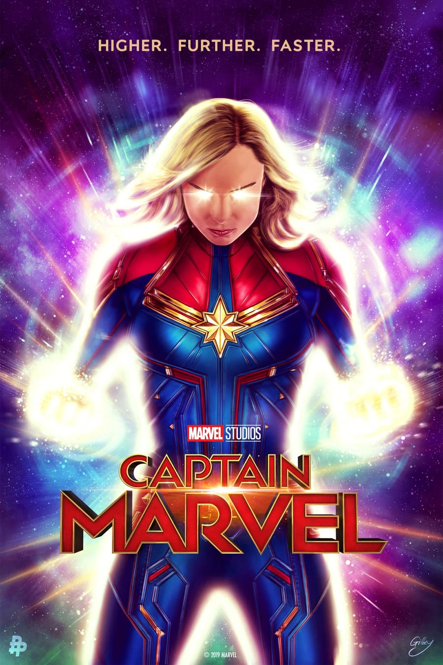 Captain Marvel Poster Art by Sam Gilbey