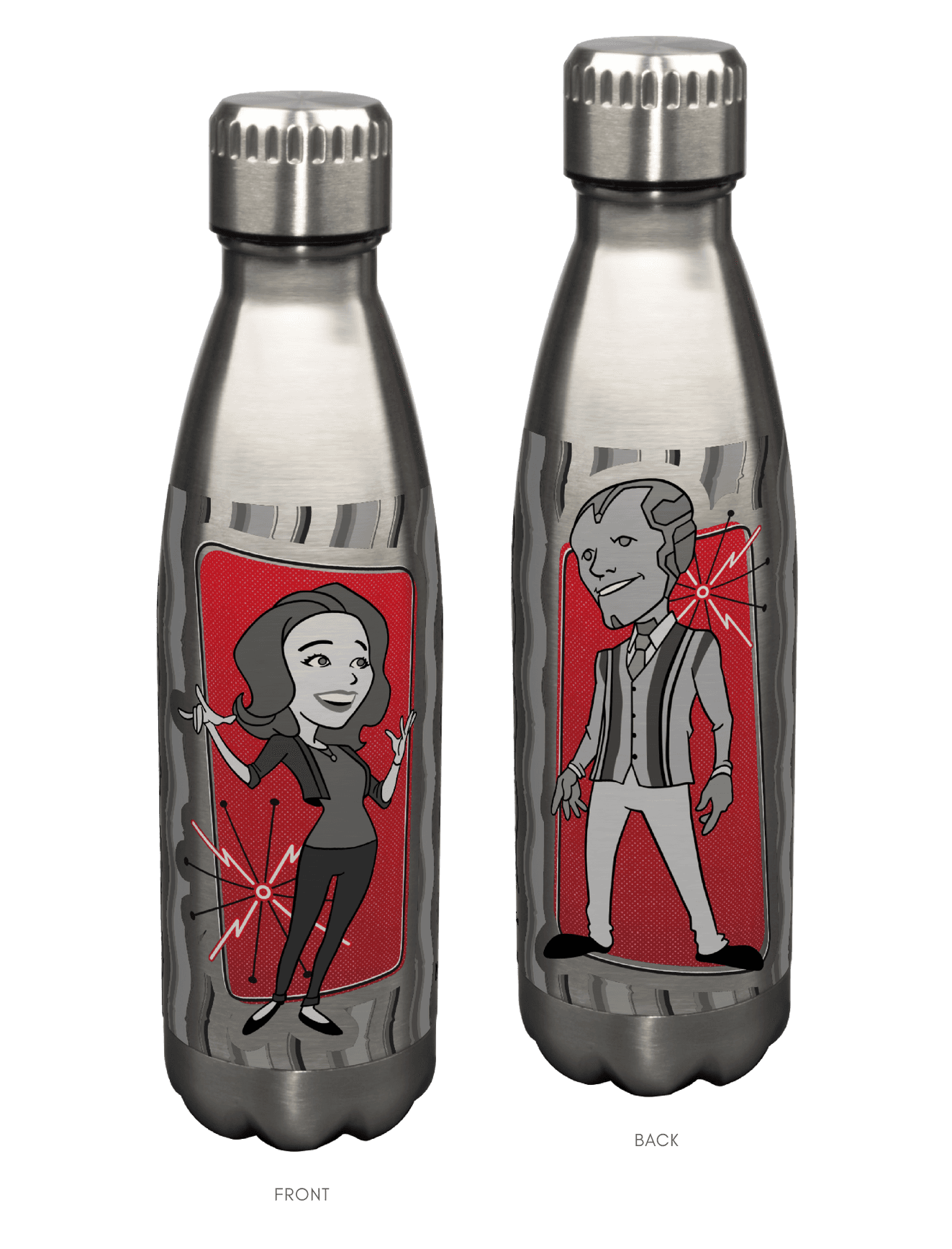 <a href="https://www.amazon.com/Marvel-Vision-Stainless-Bottle-Halloween/dp/B08VVGK2PP">WandaVision Stainless Water Bottle</a>/ Amazon