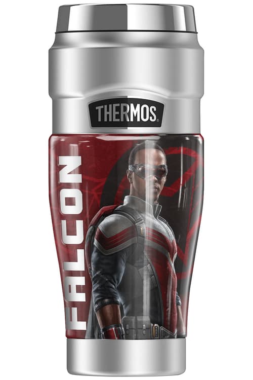 <a href=https://www.amazon.com/Marvel-Soldier-STAINLESS-Stainless-insulated/dp/B08ZJSX881>Falcon Stainless Steel Travel Tumbler, Vacuum insulated & Double Wall, 16oz</a> / Amazon