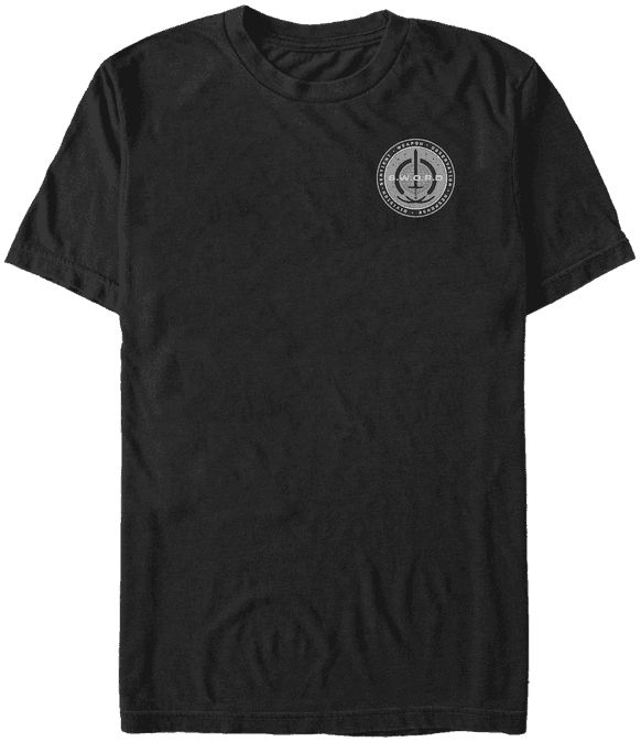 <a href="https://www.amazon.com/Marvel-WandaVision-R-D-Emblem-T-Shirt/dp/B08VNDD4S9"> S.W.O.R.D. Small Emblem T-Shirt</a> / Amazon