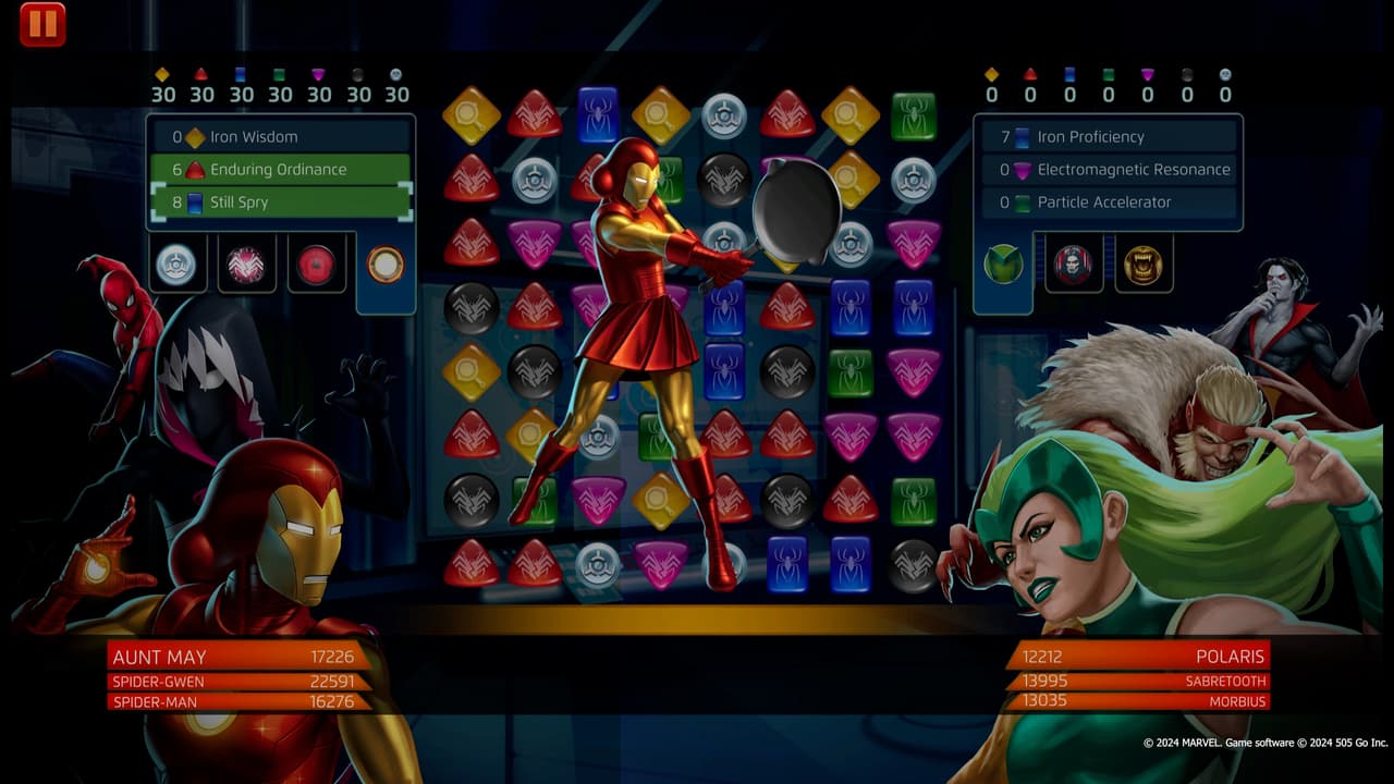 Aunt May (Iron May) uses Still Spry in MARVEL Puzzle Quest
