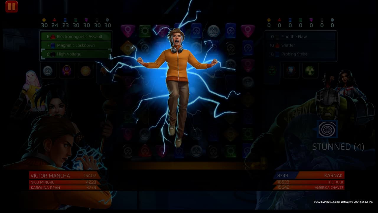 Victor Mancha (Runaways) uses High Voltage in MARVEL Puzzle Quest