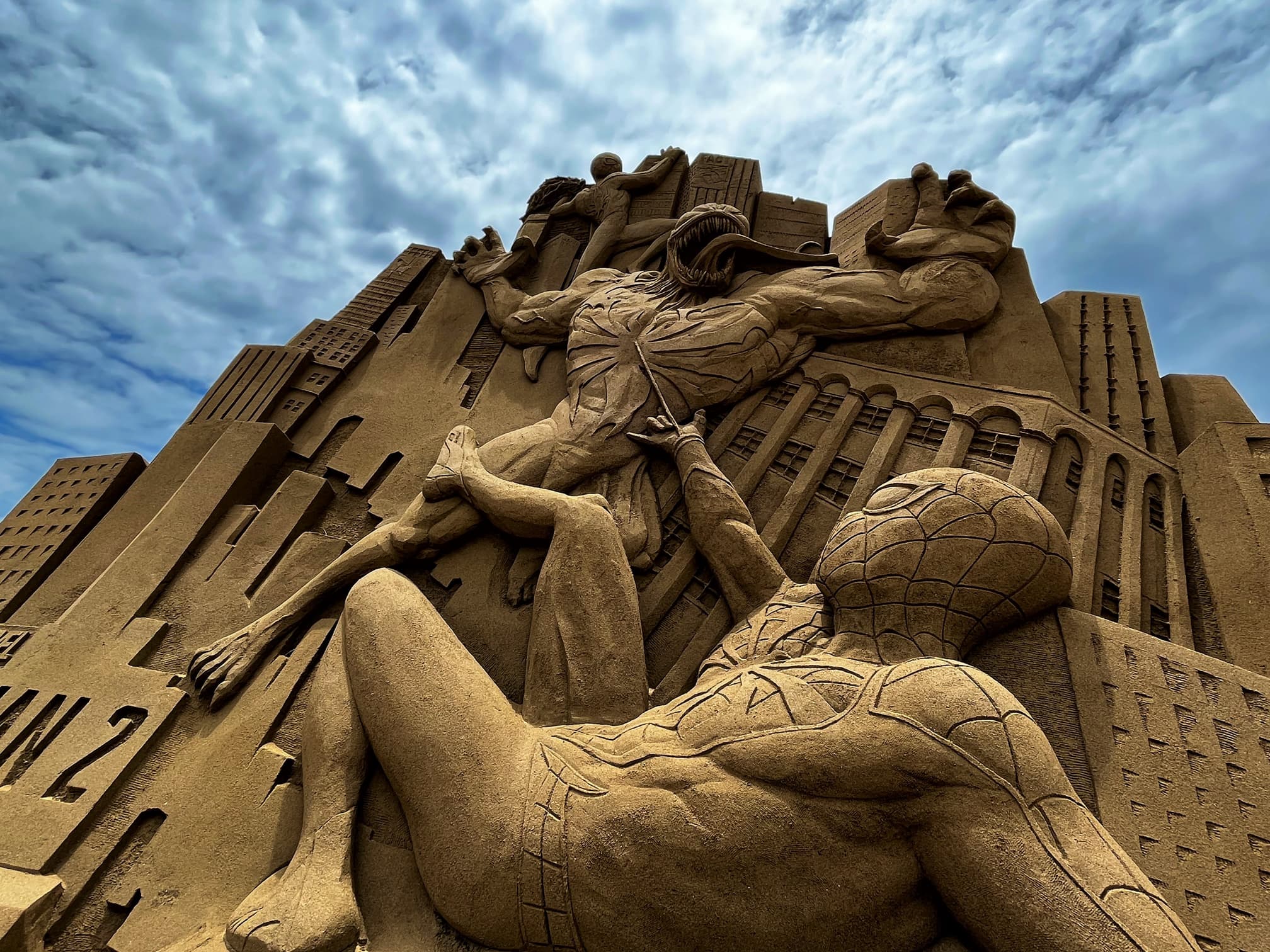 Marvel's Spider-Man 2 Comes to Life in Giant Sand Sculpture in Taiwan