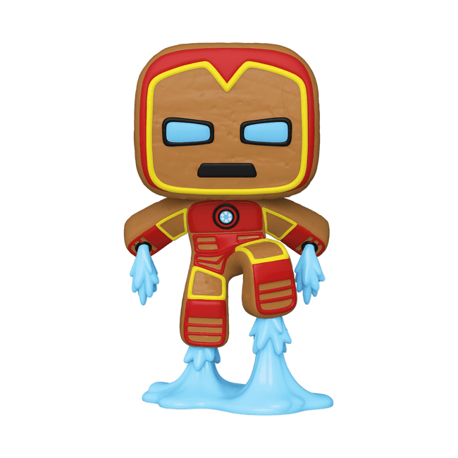 Gingerbread Iron Man / shop it <a href=https://www.amazon.com/Funko-POP-Marvel-Holiday-Iron/dp/B085PHL1NV>here</a>