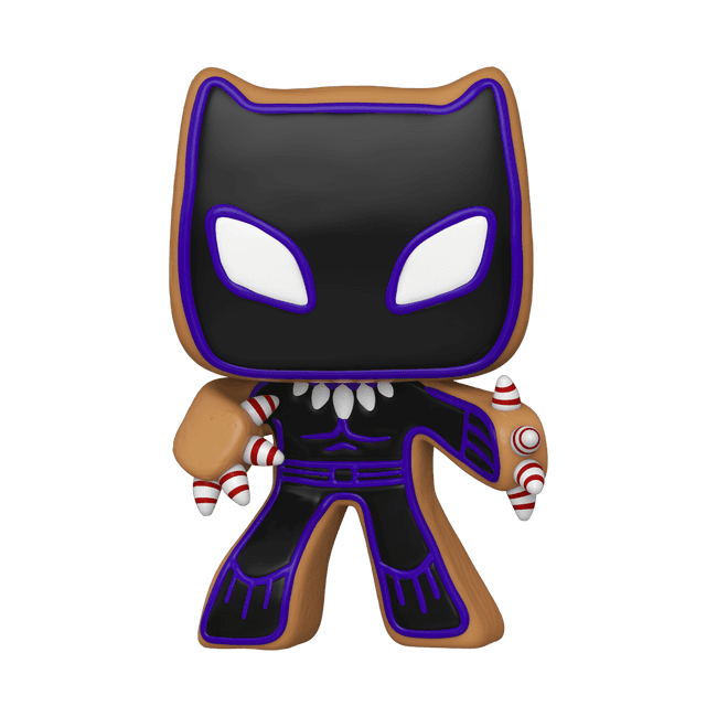 Gingerbread Black Panther / shop it <a href=https://www.amazon.com/Funko-POP-Marvel-Holiday-Panther/dp/B085PHKRKM>here</a>