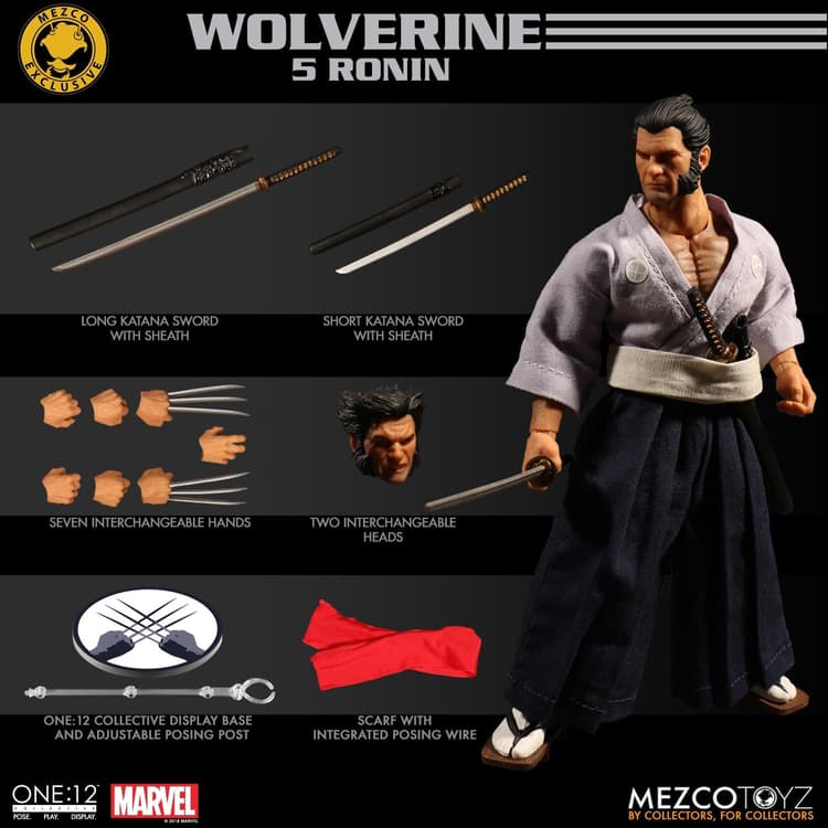 Mezco's One:12 Collective Wolverine 5 Ronin Figure