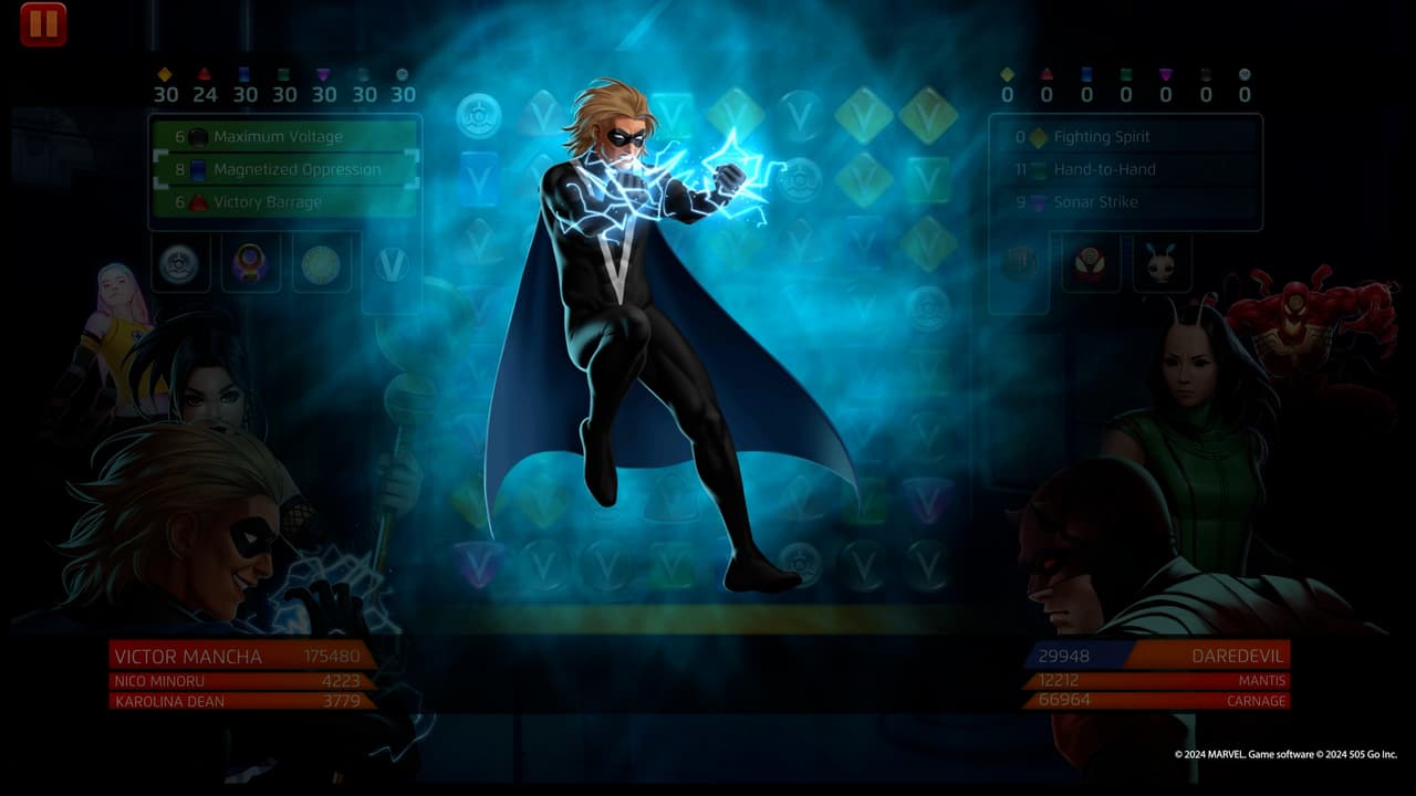 Victor Mancha (Victorious) uses Magnetized Oppression in MARVEL Puzzle Quest