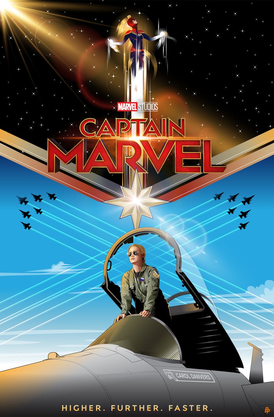 Captain Marvel Poster Art by Cryssy Cheung