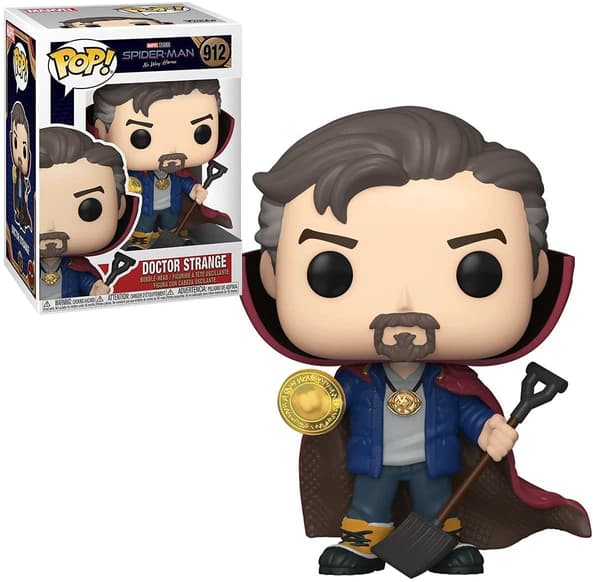Doctor Strange Funko Pop / shop it <a href=https://www.amazon.com/Funko-Pop-Marvel-Spider-Man-Strange/dp/B08T5R32R9>here</a>