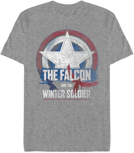 <a href=https://www.fye.com/marvel-falcon-and-the-winter-soldier-logo-gray-t-shirt-pid.ckjamtuht000401lk5y4q7etw.html>The Falcon and The Winter Soldier Logo T-Shirt</a> / FYE