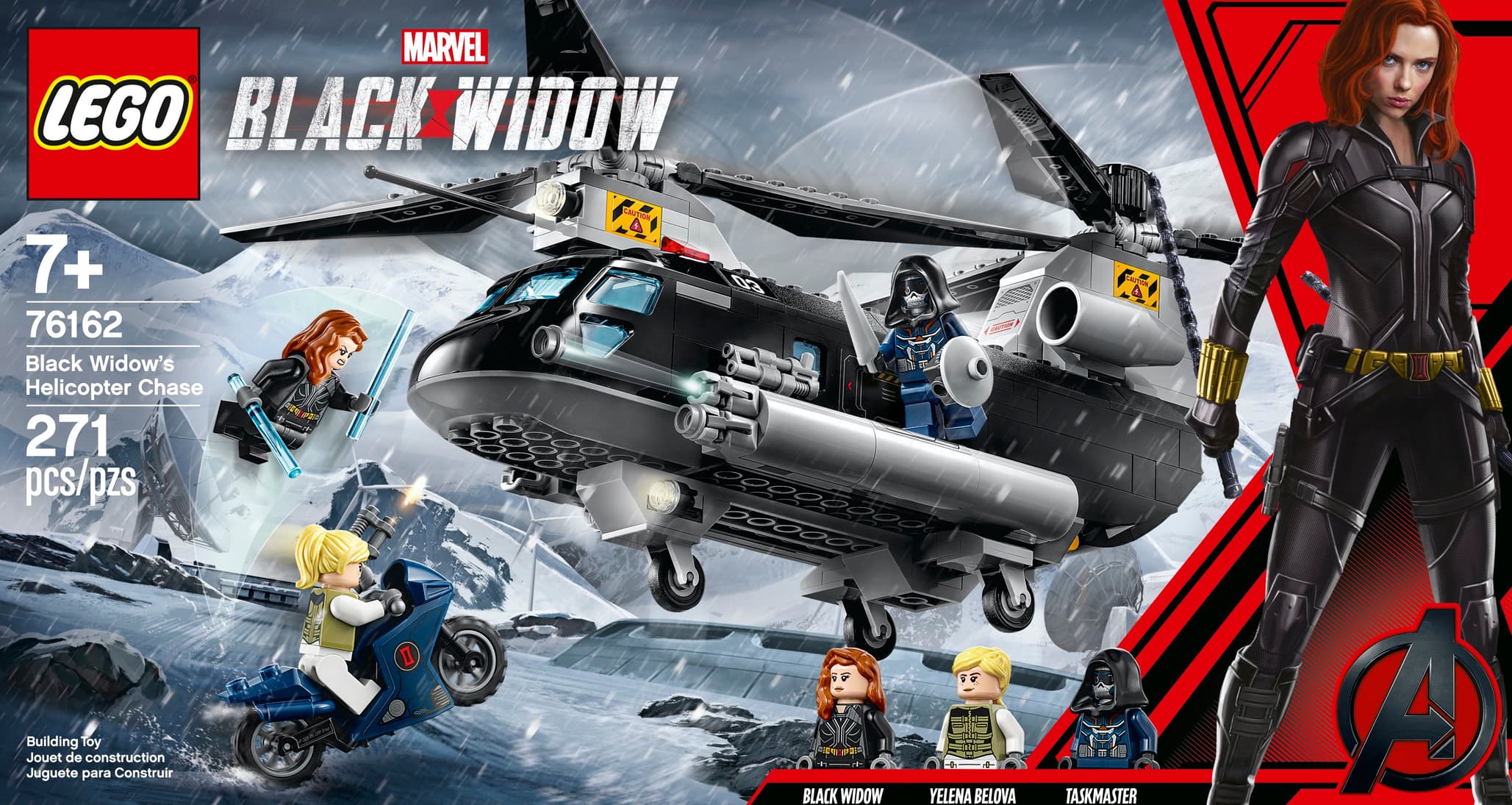 Black Widow’s Helicopter Chase LEGO set