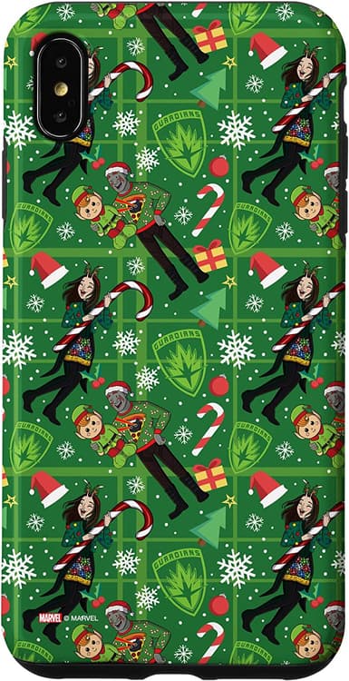 Drax and Mantis holiday phone case / shop it <a href=https://www.amazon.com/iPhone-Marvel-Guardians-Holiday-Special/dp/B0BGYY13MX>here</a>