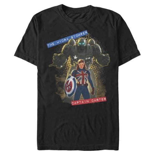Captain Carter & The Hydra Stomper T-Shirt / shop it <a href=https://www.amazon.com/Marvel-Stomper-Captain-Carter-T-Shirt/dp/B09B1BVFCF>here</a>