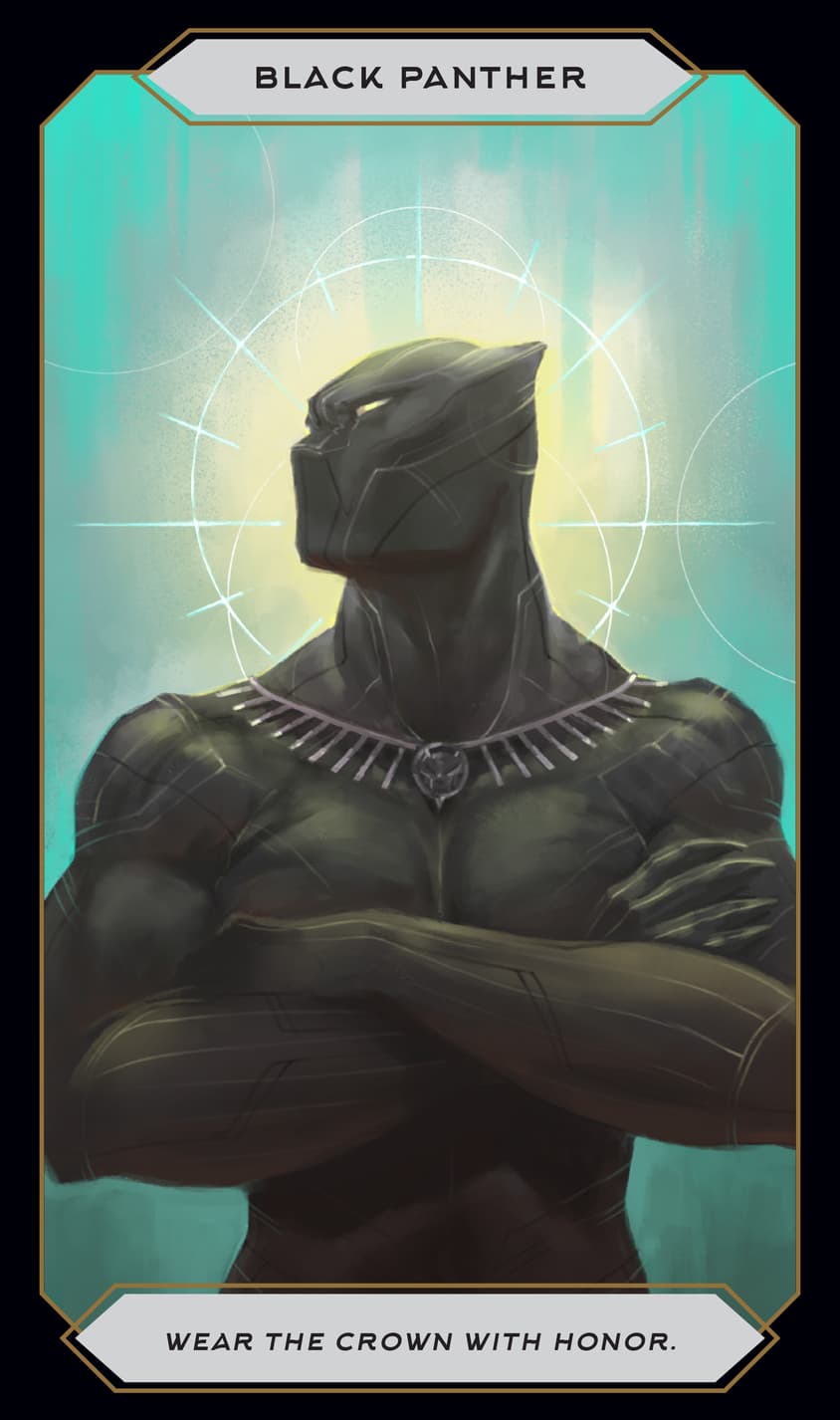 Magic of Marvel Oracle Deck Black Panther Card