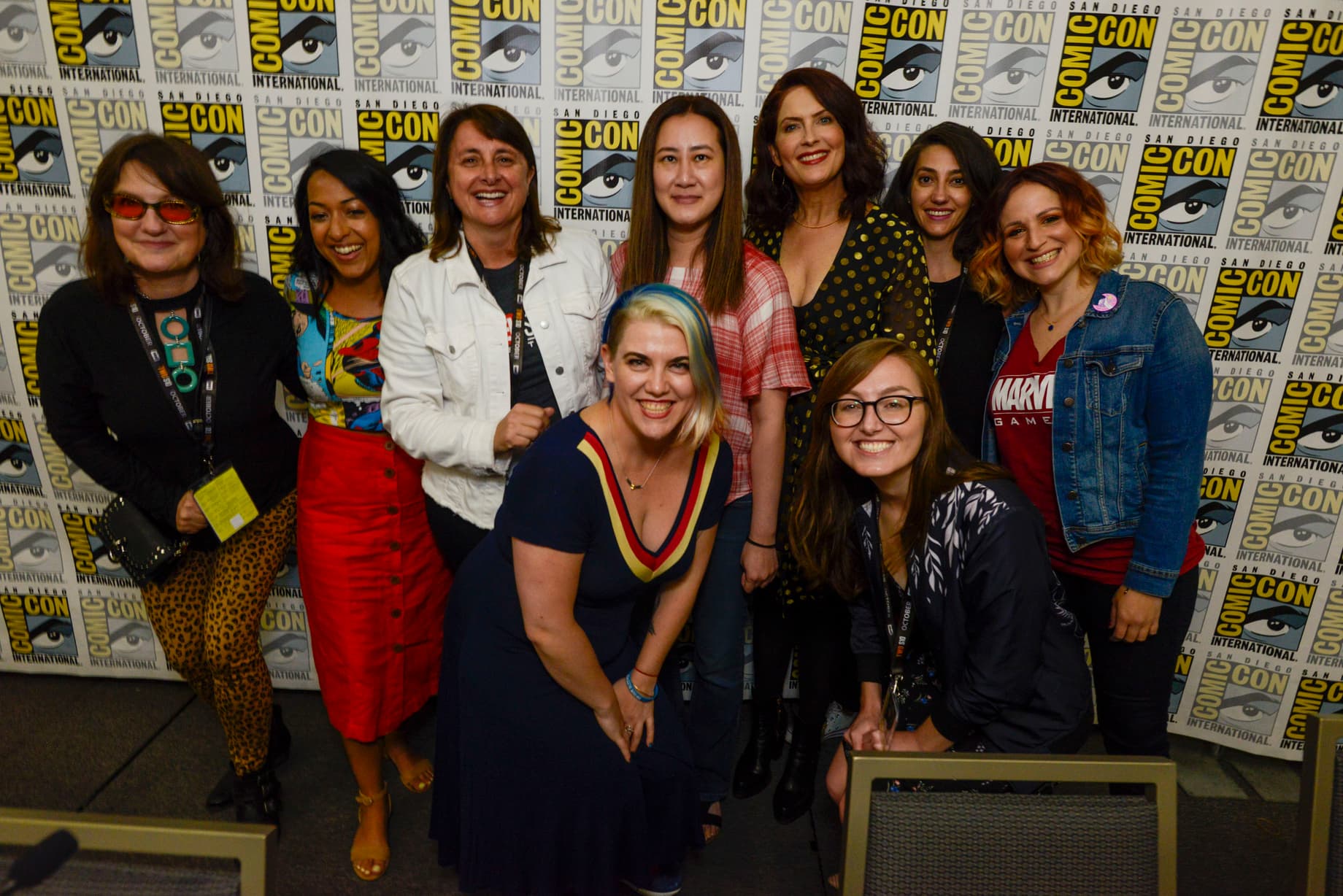 The Women of Marvel panel, hosted by Sana Amanat and Judy Stephens, and featuring Nnedi Okorafor, Amanda Conner, Victoria Alonso, Trinh Tran, Vanessa Marshall, Aimee Carlson, Becka McIntosh, and Kathleen Wisneski
