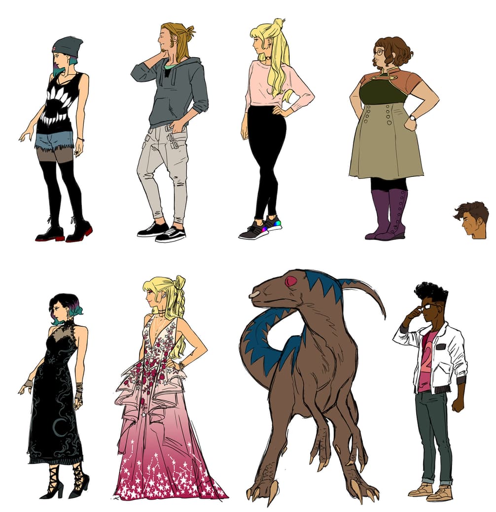 Kris Anka's sketches for Runaways