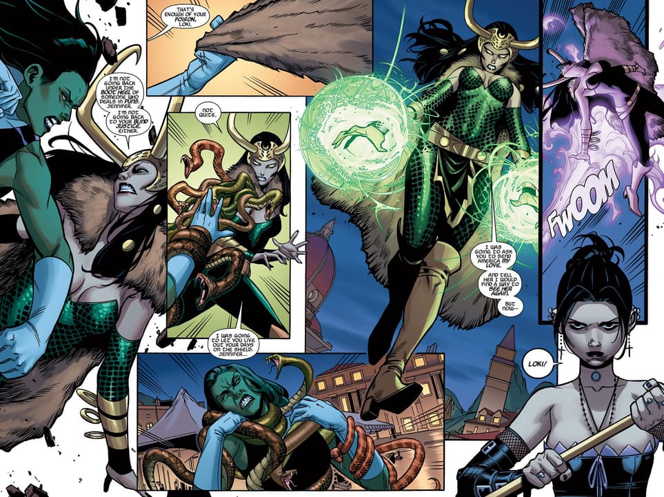Loki attacks in A-FORCE (2015) #4.
