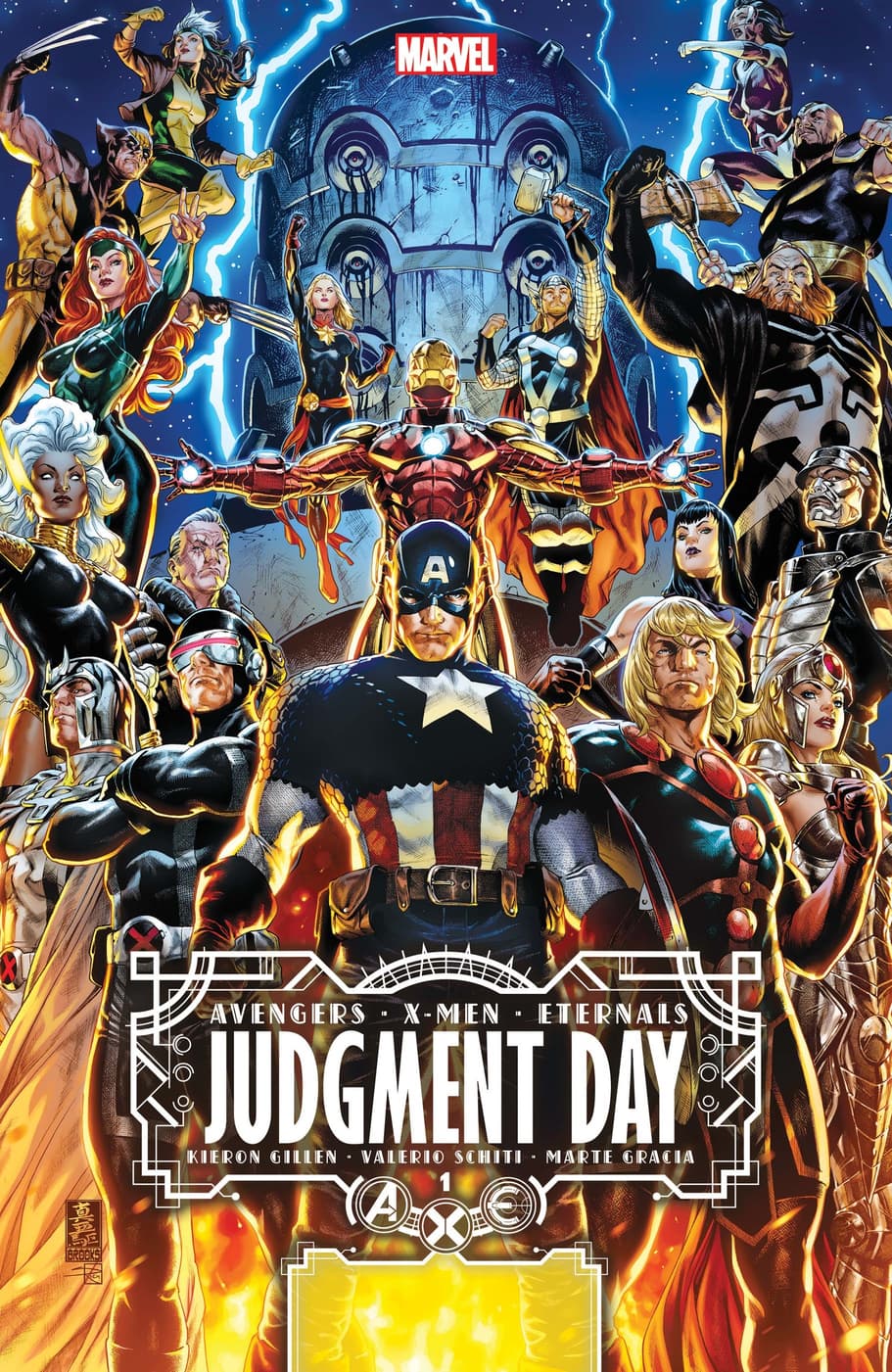 A.X.E.: JUDGMENT DAY #1 cover by Mark Brooks