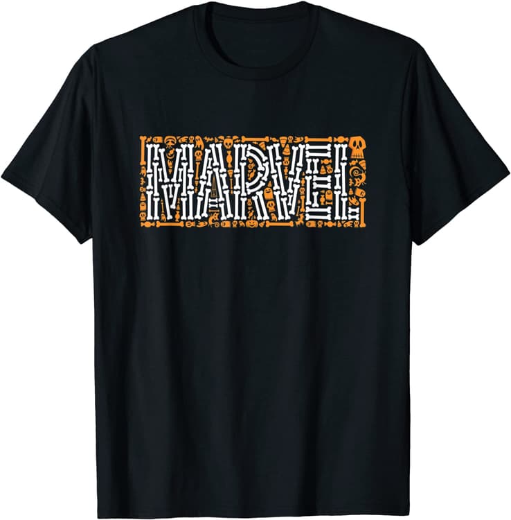 Marvel Brick t-shirt — bones / shop it <a href=”https://www.amazon.com/Marvel-Logo-Halloween-Icons-T-Shirt/dp/B08F3B9HDH?ref_=ast_sto_dp&th=1&psc=1”>here</a>