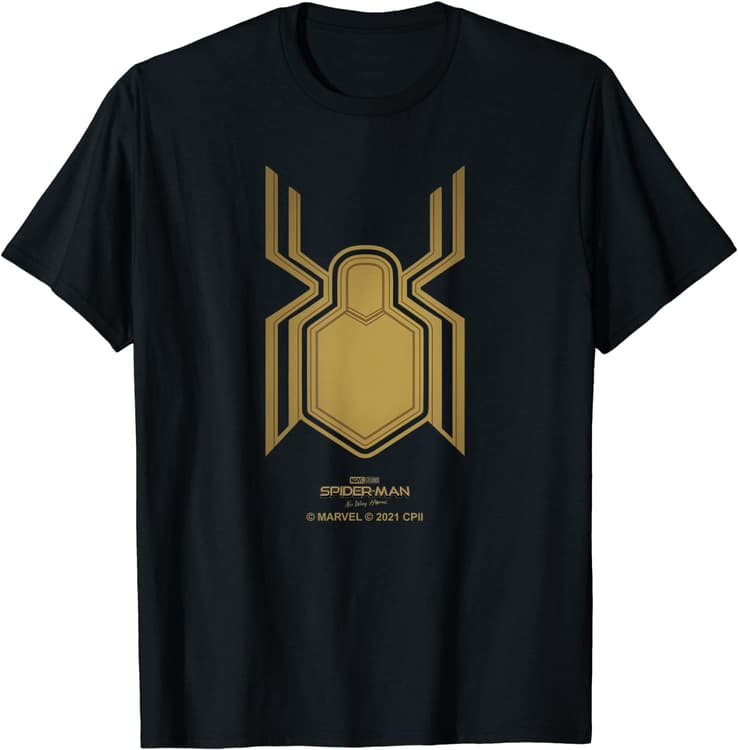 No Way Home Logo T-Shirt / shop it <a href=https://www.amazon.com/Marvel-Spider-Man-Home-Logo-T-Shirt/dp/B09JHS46GP>here</a>