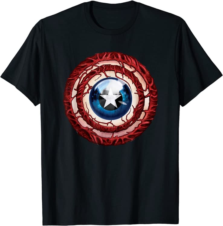 Captain America haunted eye t-shirt / shop it <a href=”https://www.amazon.com/Marvel-Captain-America-Haunted-Halloween/dp/B08F3B6WJ8?ref_=ast_sto_dp&th=1&psc=1”>here</a>