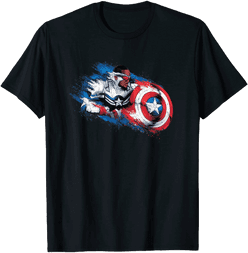 Captain America Paint t-shirt / shop it <a href=https://www.amazon.com/Marvel-Soldier-Captain-America-T-Shirt/dp/B093KZX1M5>here</a>