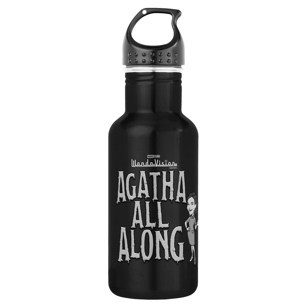 <a href=https://www.zazzle.com/agatha_all_along_stainless_steel_water_bottle-256432415882337344>’Agatha All Along’ 18oz Water Bottle</a> / Zazzle