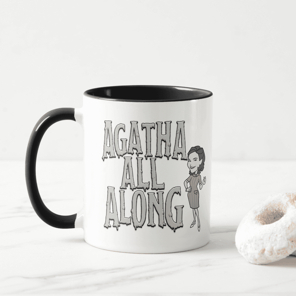 <a href=https://www.zazzle.com/agatha_all_along_mug-168962655487966318>’Agatha All Along’ Mug</a> / Zazzle