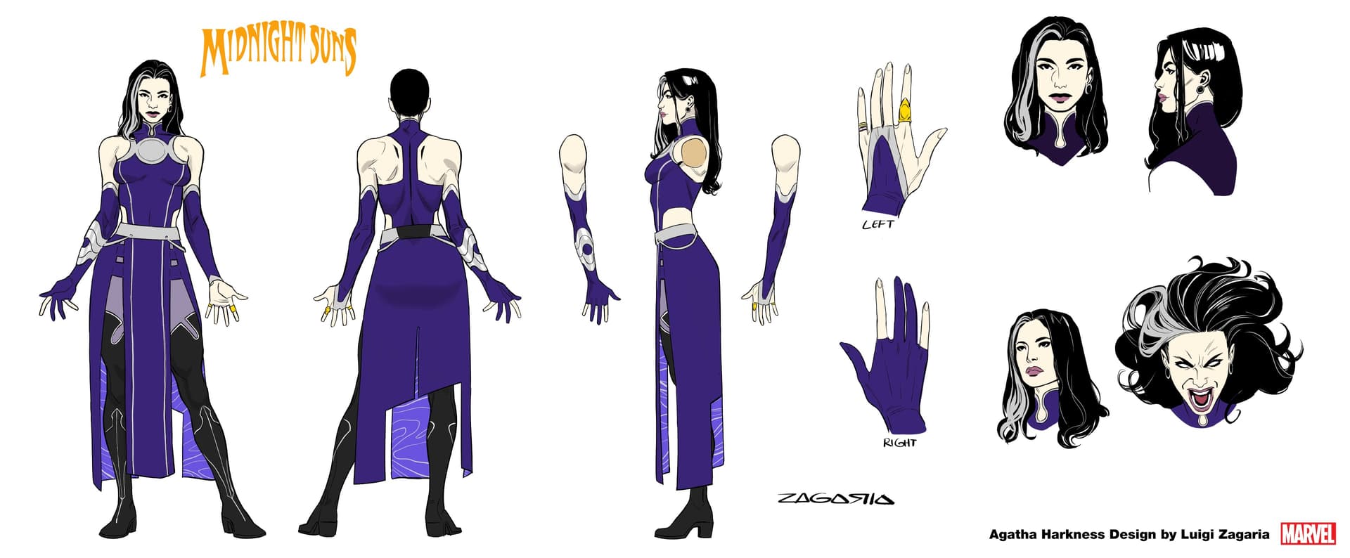 Luigi Zagaria original design sheet for young Agatha Harkness