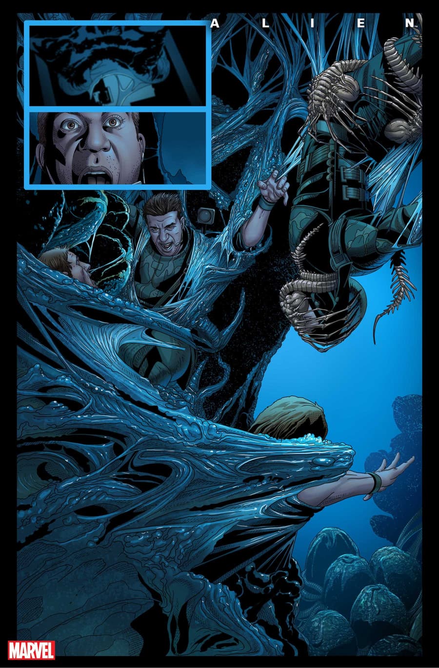 ALIEN #1 preview art by Salvador Larocca, colors by GURU-eFX
