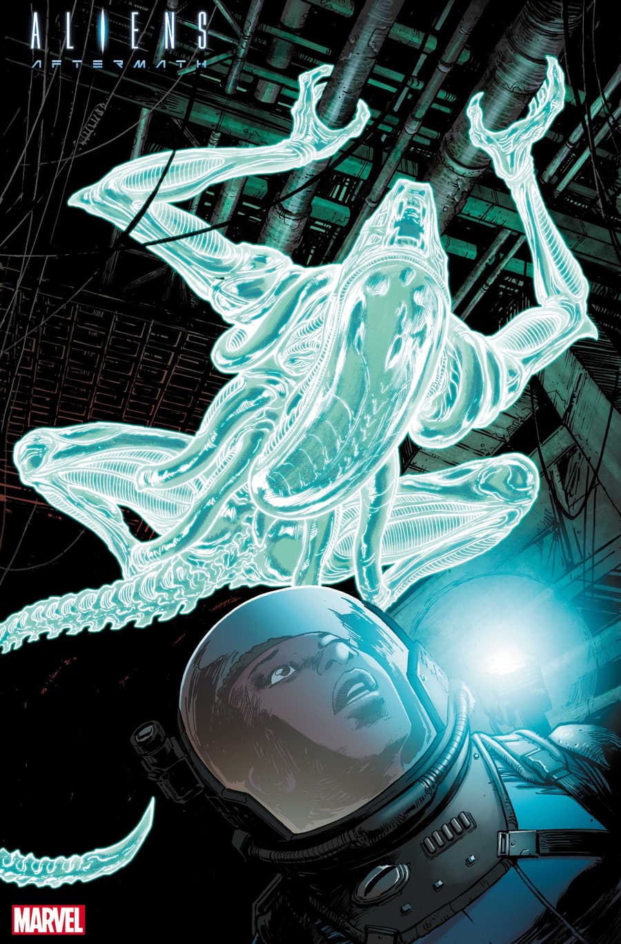 ALIENS: AFTERMATH #1 preview art by Dave Wachter with colors by Chris Sotomayor