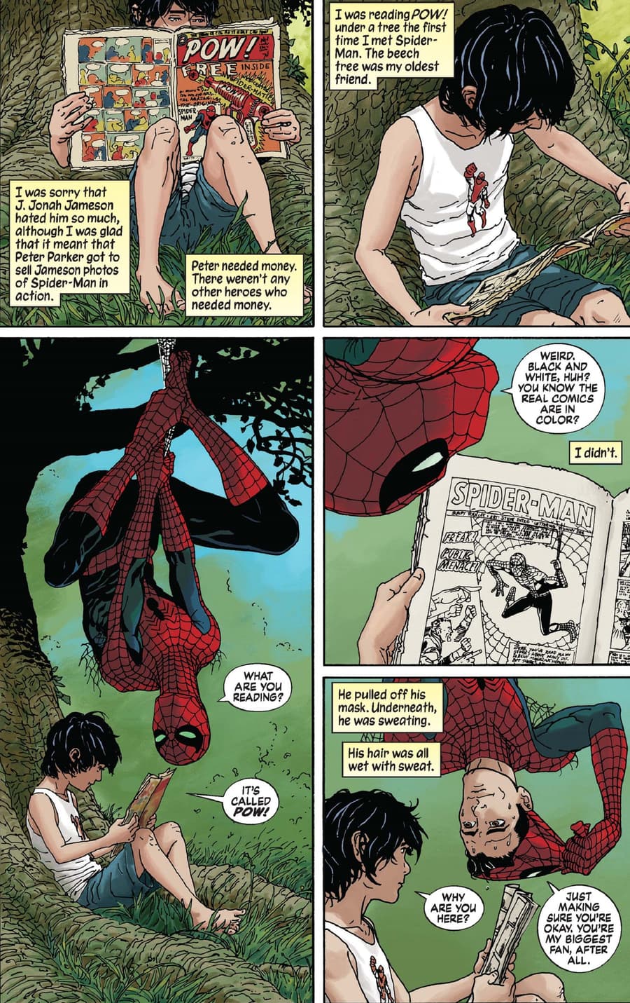 Peter Parker Reading a Book