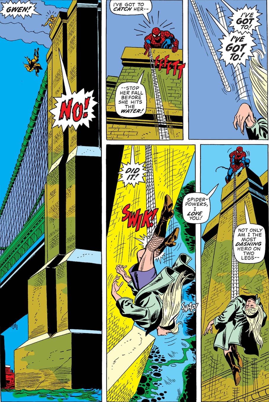 THE AMAZING SPIDER-MAN (1963) #121 panel by Gil Kane, John Romita, Tony Mortellaro, Dave Hunt, and Artie Simek