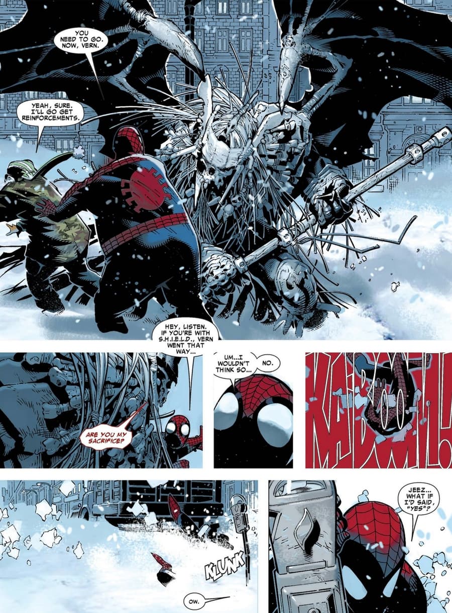 AMAZING SPIDER-MAN (1999) #556 page by Zeb Wells and Chris Bachalo