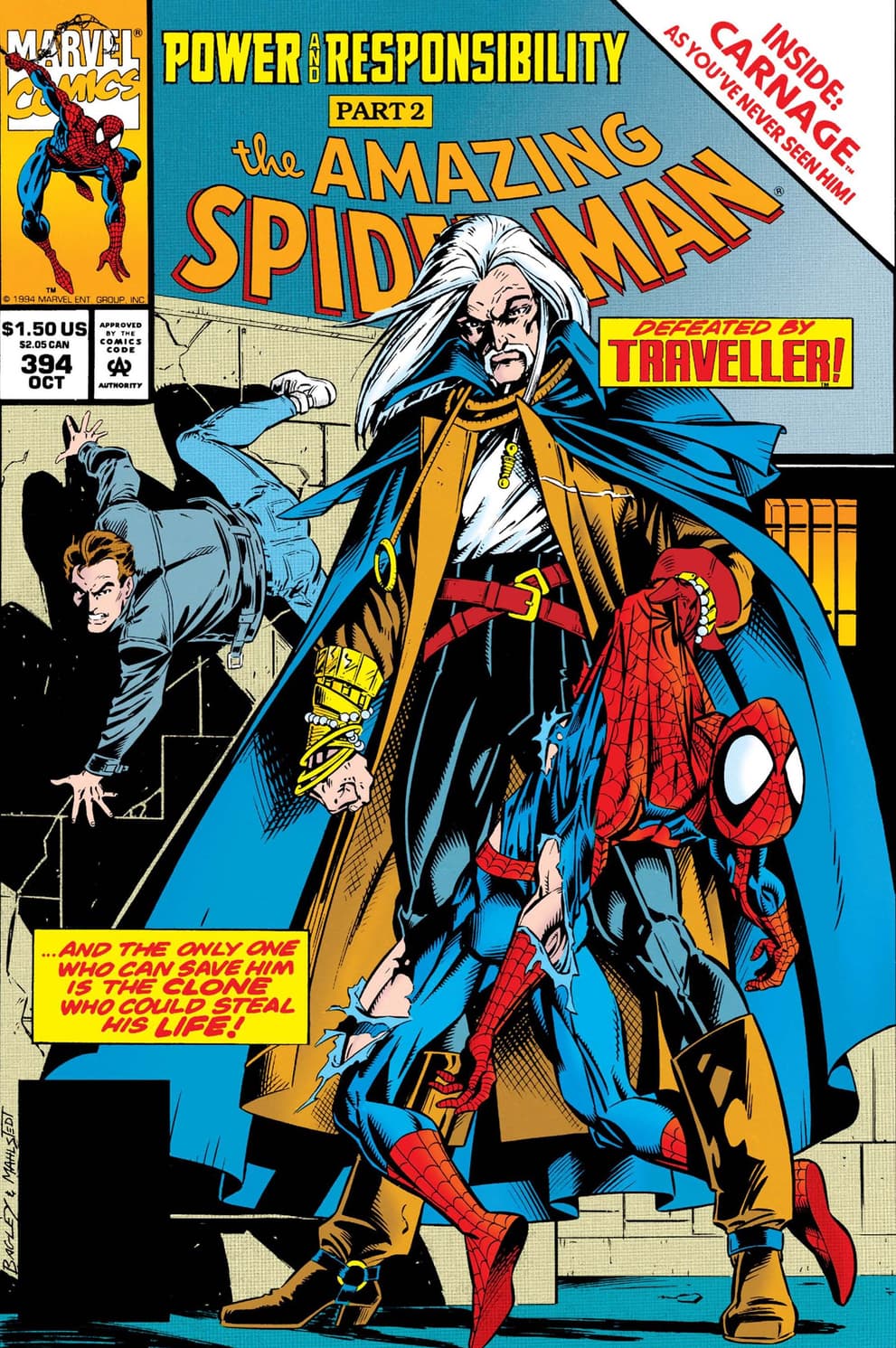 AMAZING SPIDER-MAN (1963) #394 cover by Mark Bagley, Larry Malstedt, and Bob Sharen