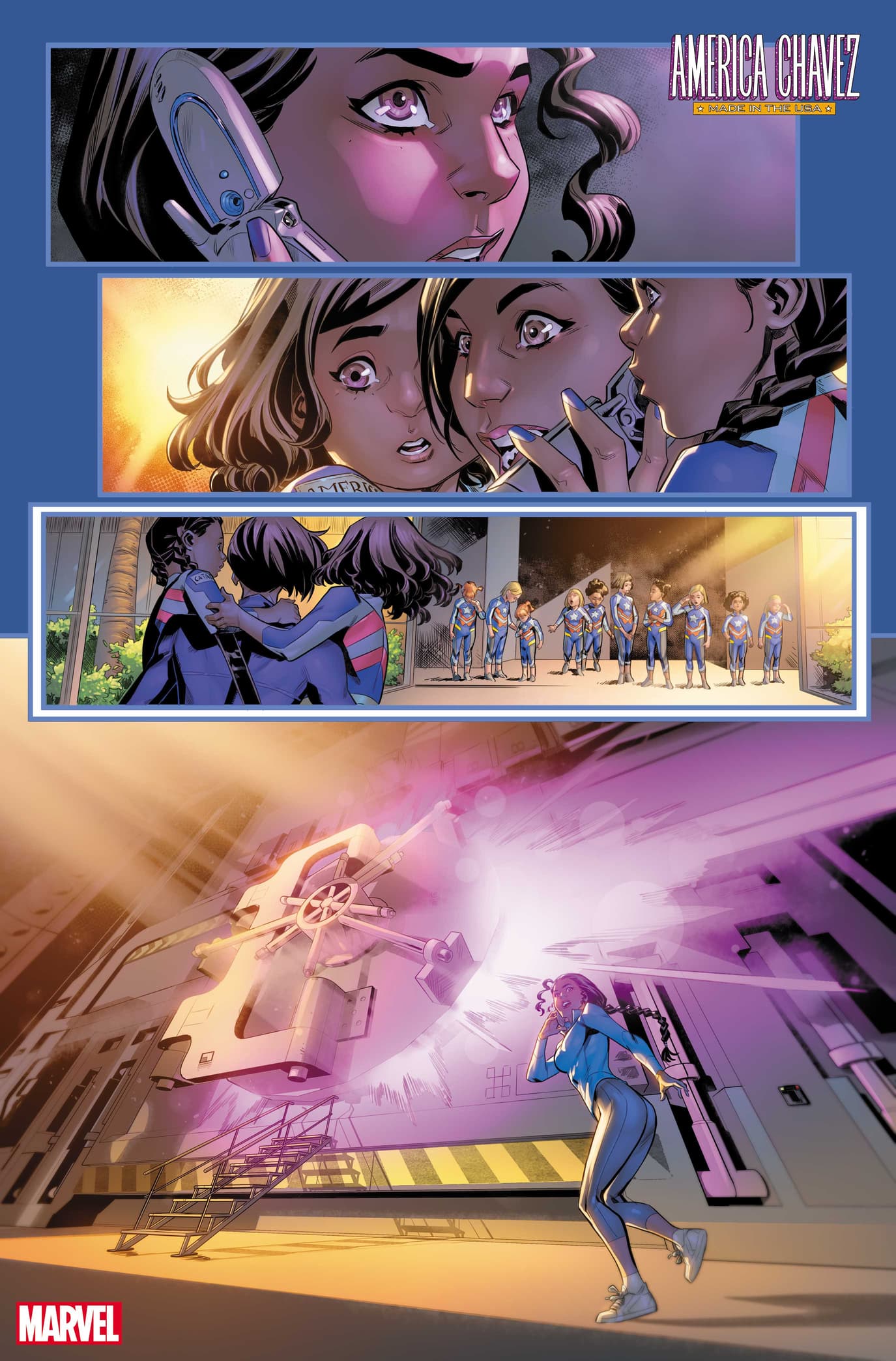 America Chavez: Made in the USA #4 Interior Artwork by Carlos Gómez and Jesus Arburtov