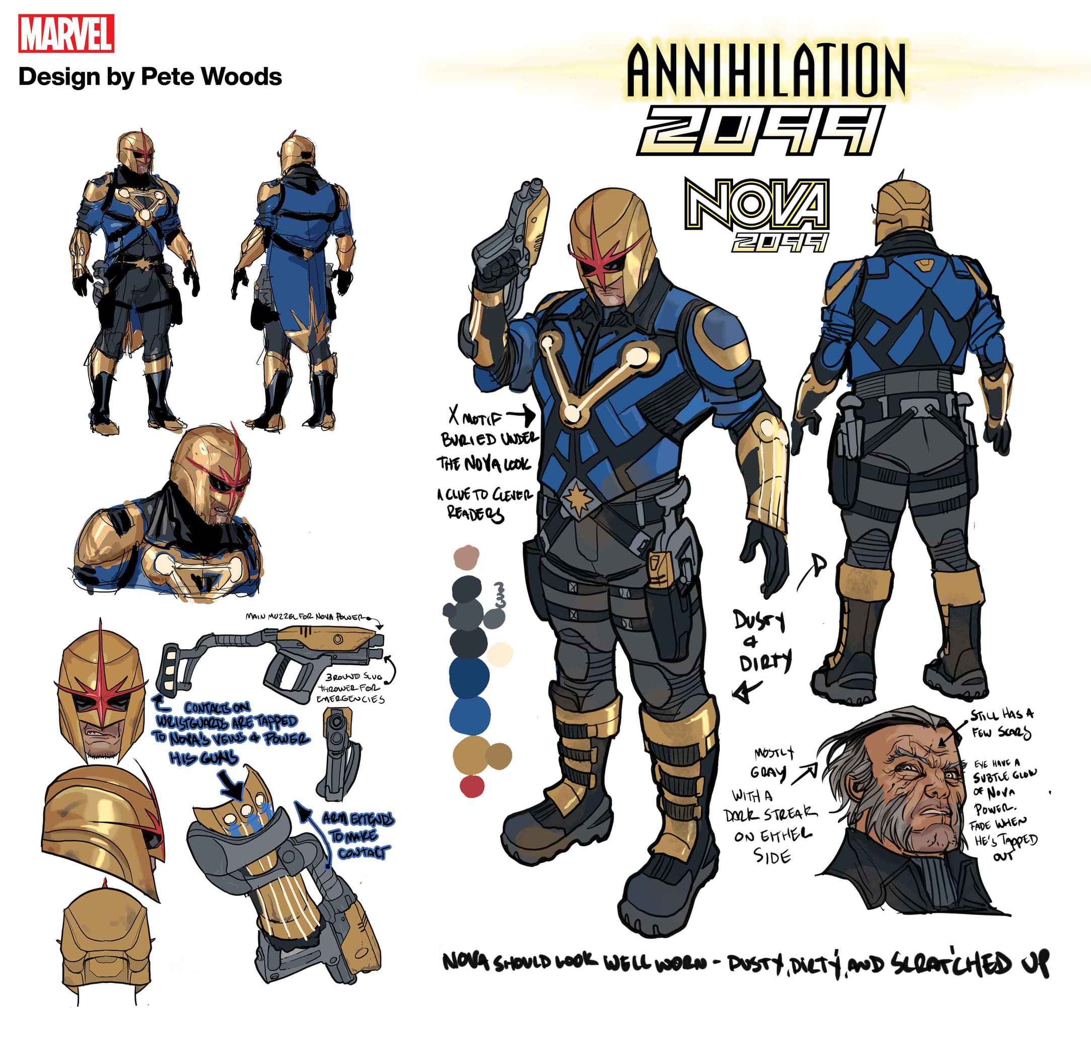 ANNIHILATION 2099: Wolverine as Nova 2099 design by Pete Woods