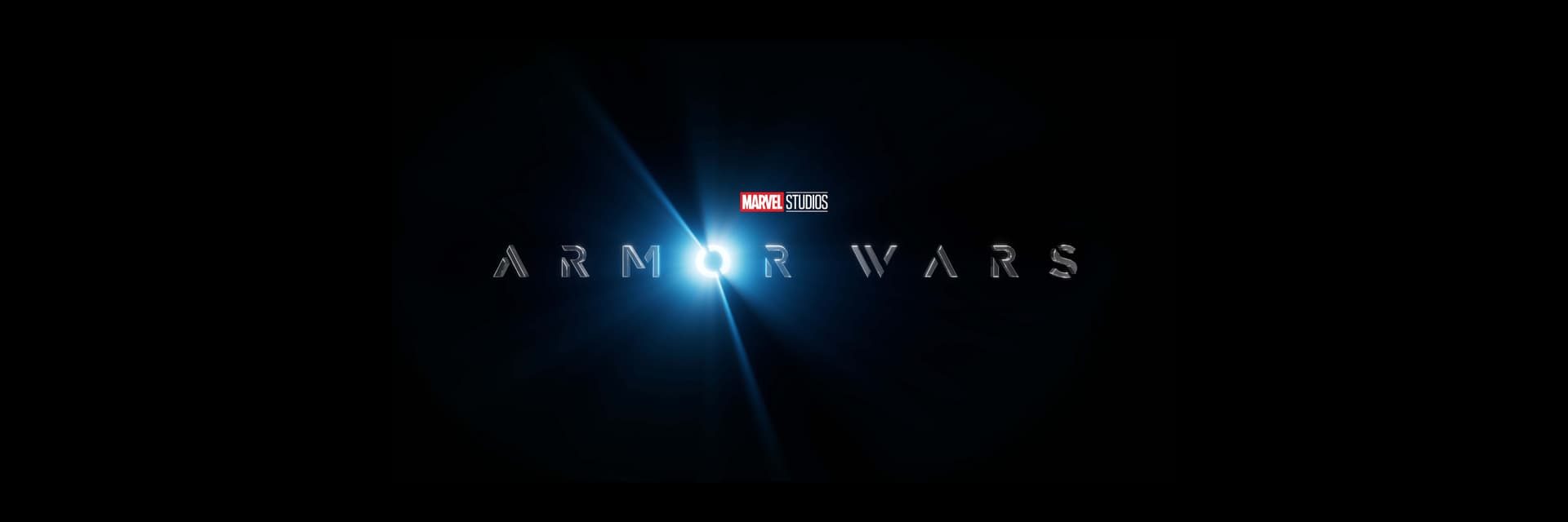 Marvel Studios' Armor Wars Movie Poster Logo on Black