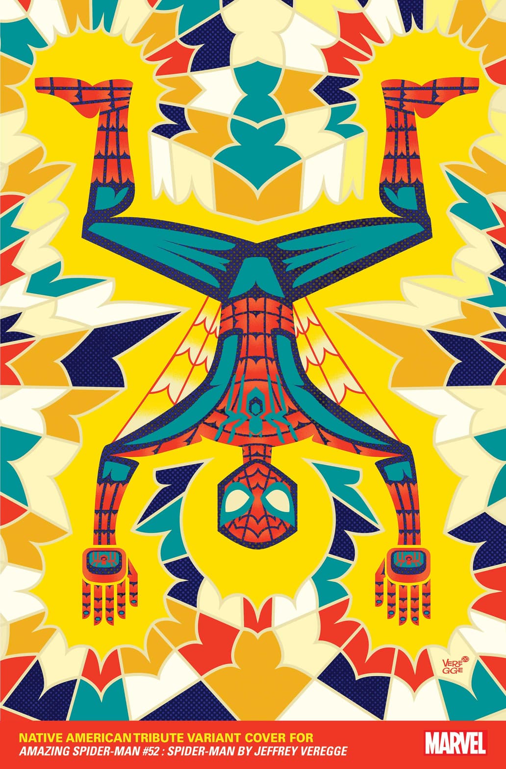 AMAZING SPIDER-MAN #52 SPIDER-MAN NATIVE AMERICAN TRIBUTE VARIANT COVER by JEFFREY VEREGGE