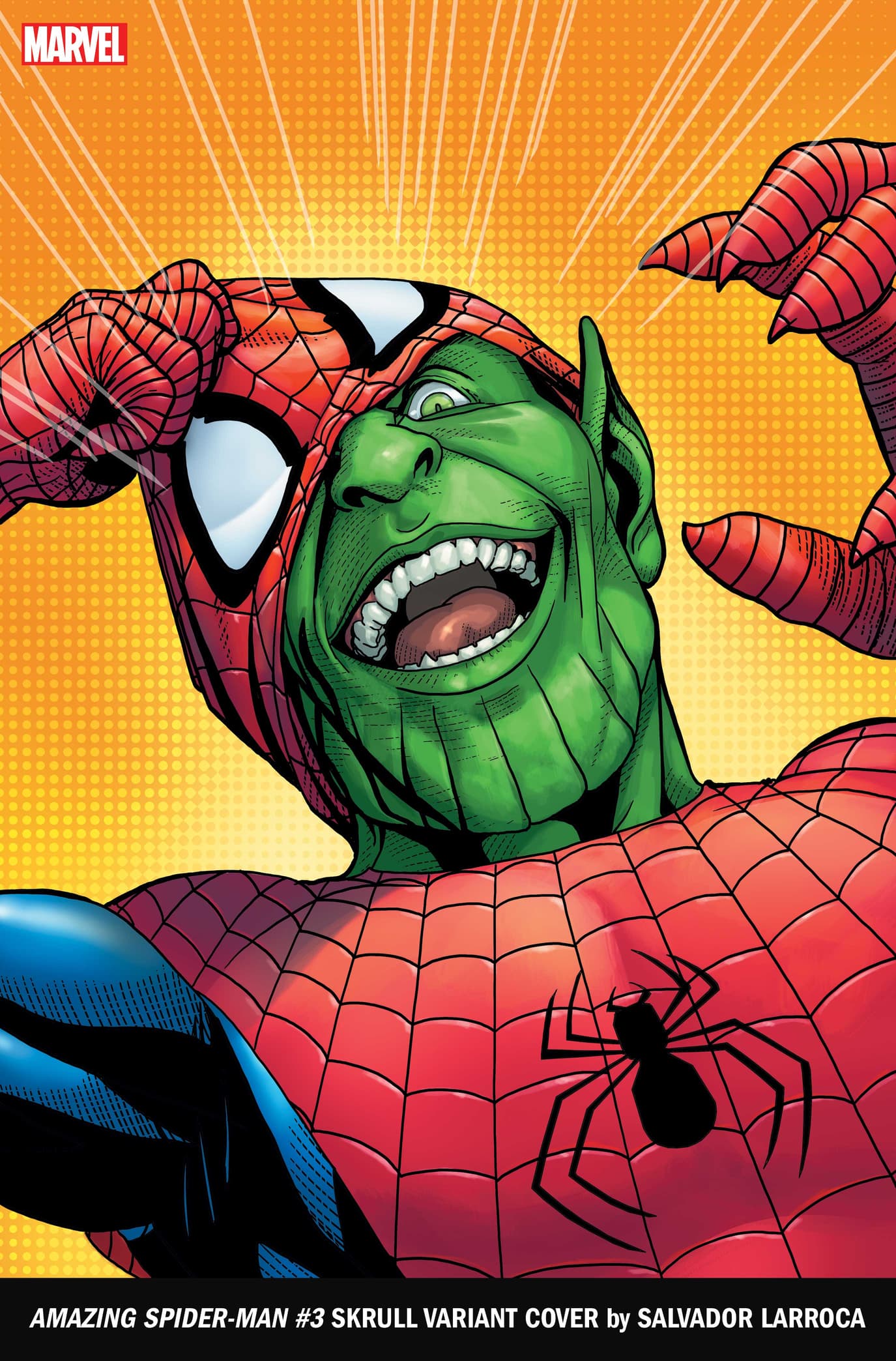 AMAZING SPIDER-MAN #3 SKRULL VARIANT COVER by SALVADOR LARROCA