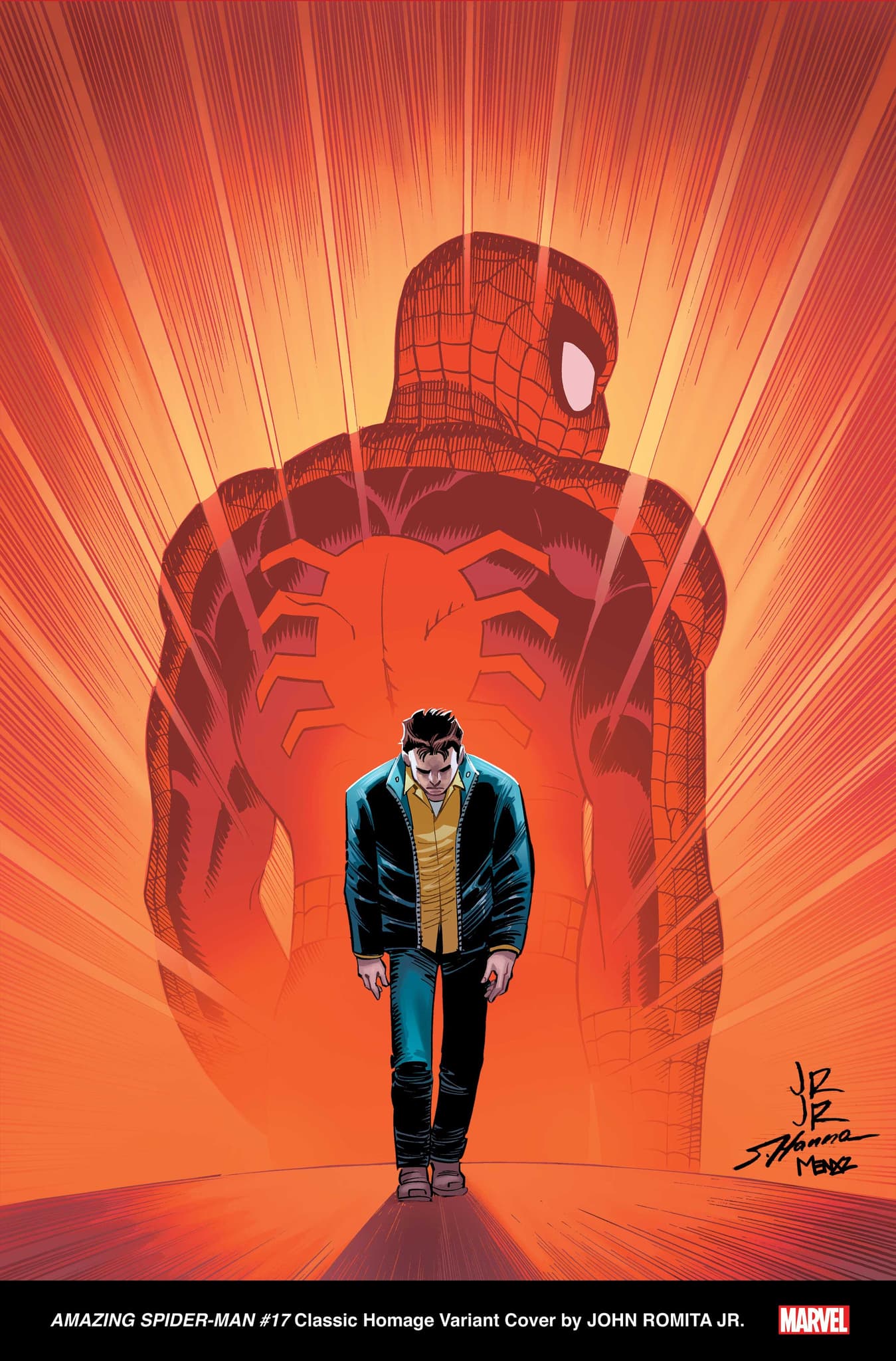 AMAZING SPIDER-MAN #17 Classic Homage Variant Cover by JOHN ROMITA JR.