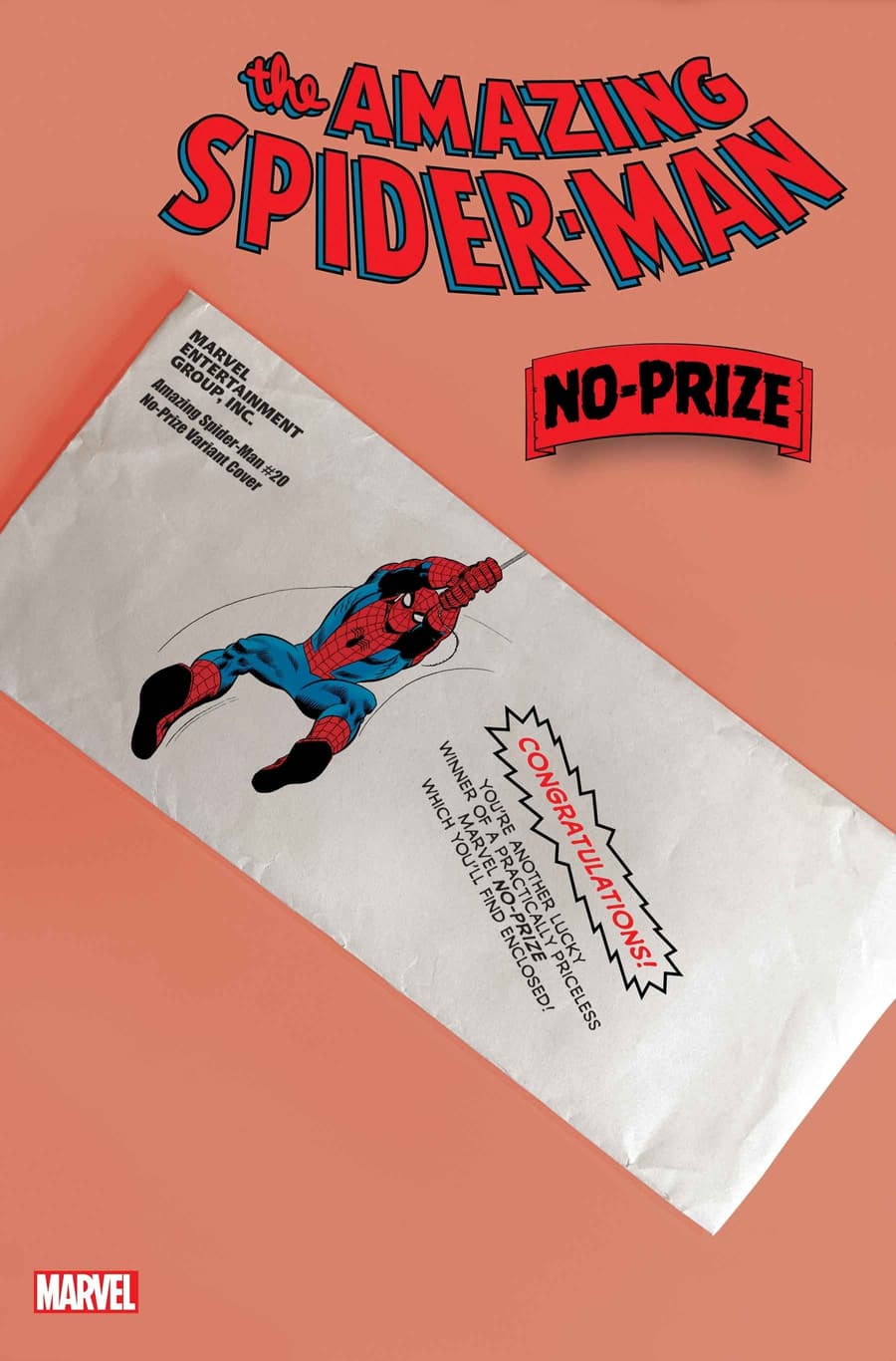 “No-Prize” variant cover to THE AMAZING SPIDER-MAN (2022) #19.