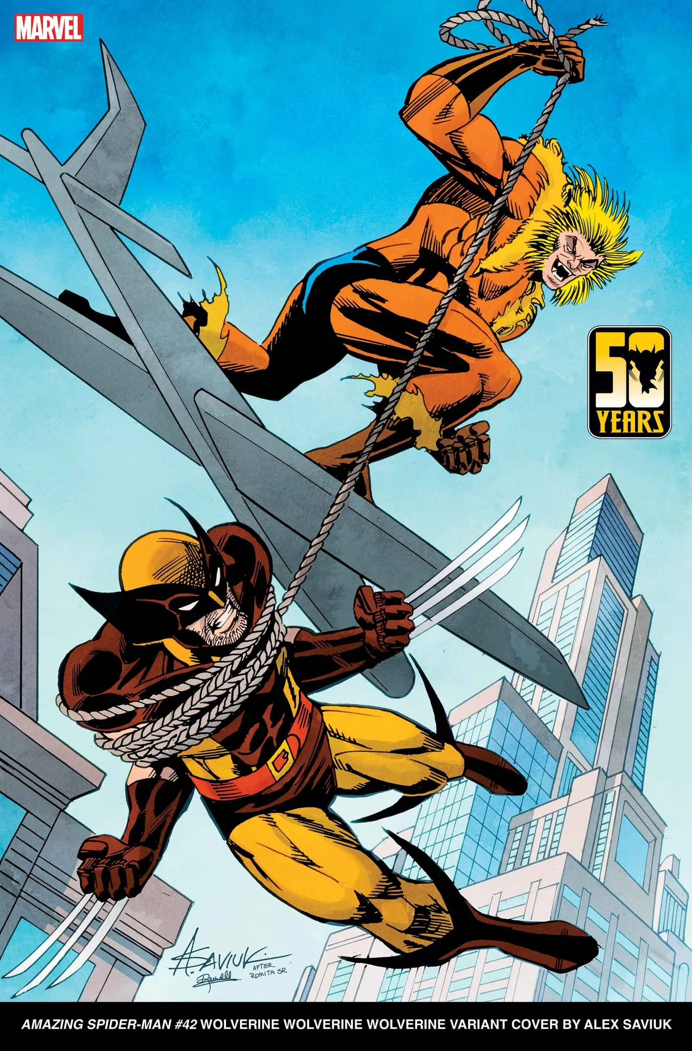 AMAZING SPIDER-MAN #42 Wolverine Wolverine Wolverine Variant Cover by Alex Saviuk​​​​​​​