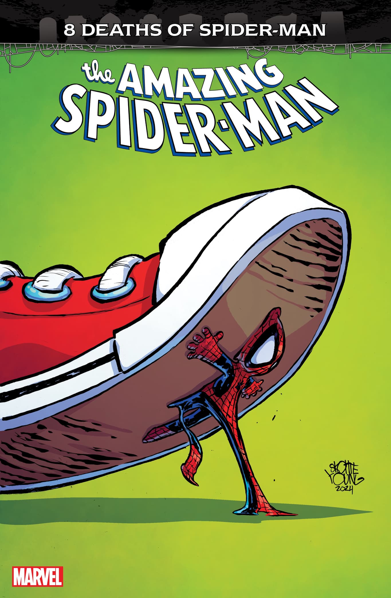 AMAZING SPIDER-MAN #63 8 DEATHS OF SPIDER-MAN Variant Cover by Skottie Young