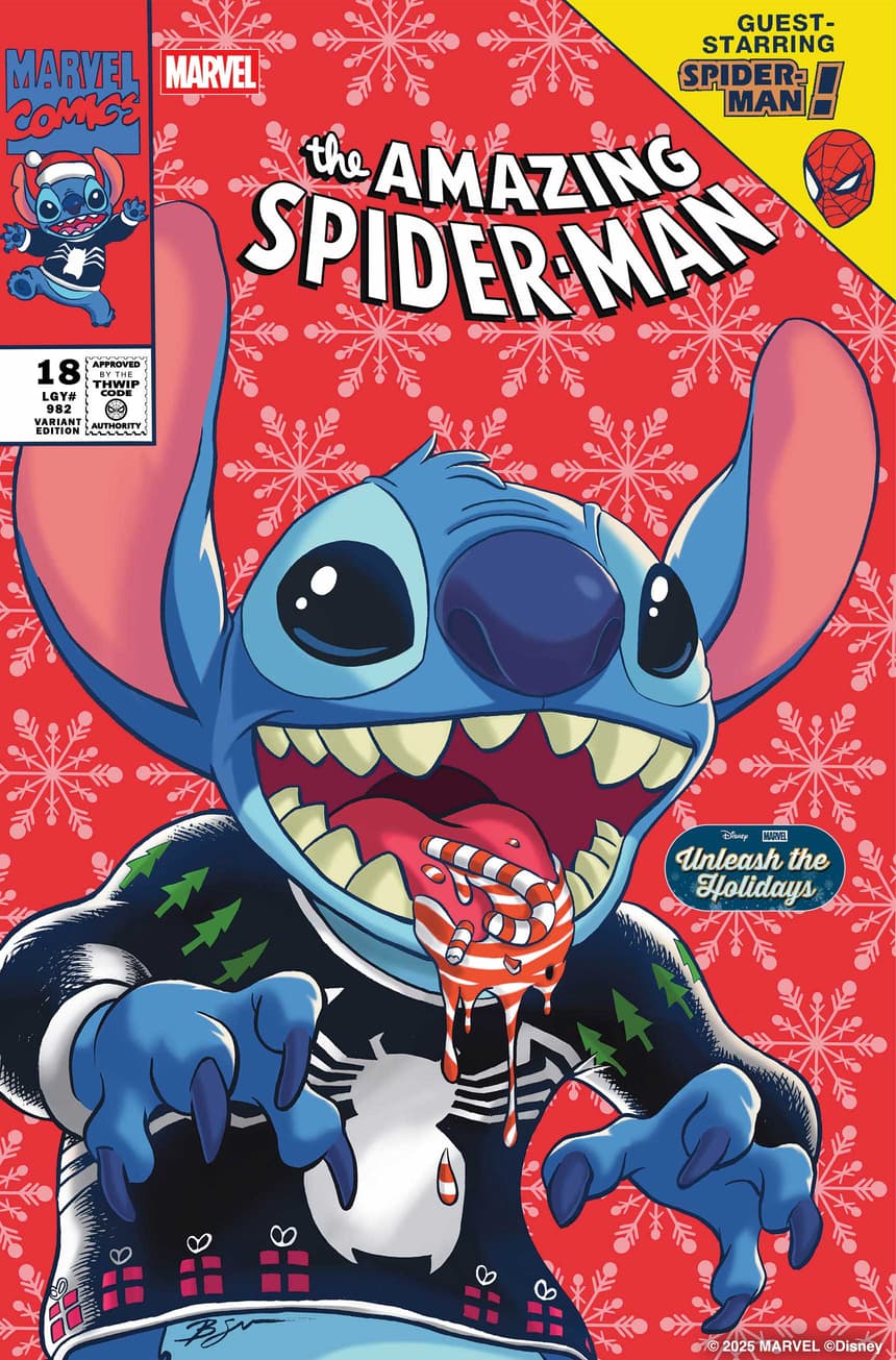 アメコミ リーフ　Disney Stitch #01　Godtail Cover Stitch Wreaks Holiday Havoc In Marvel's New 'Stitch Unleash the