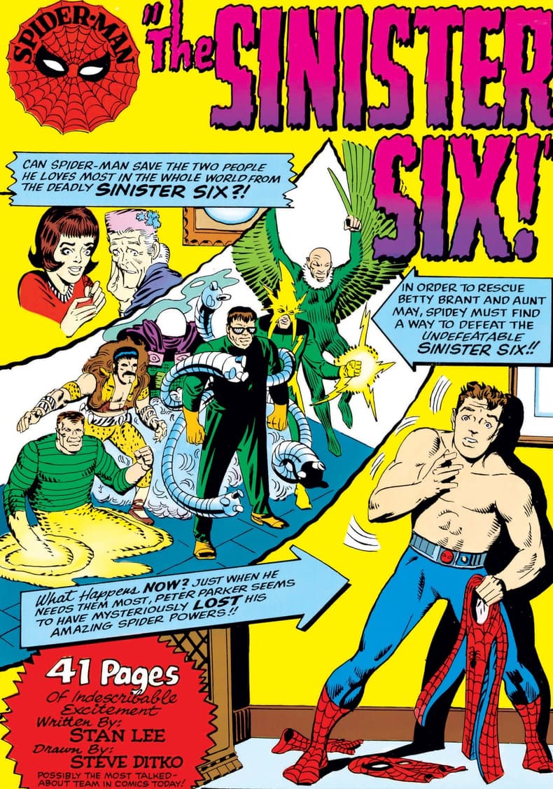 The first appearance of the Sinister Six in AMAZING SPIDER-MAN ANNUAL (1964) #1.