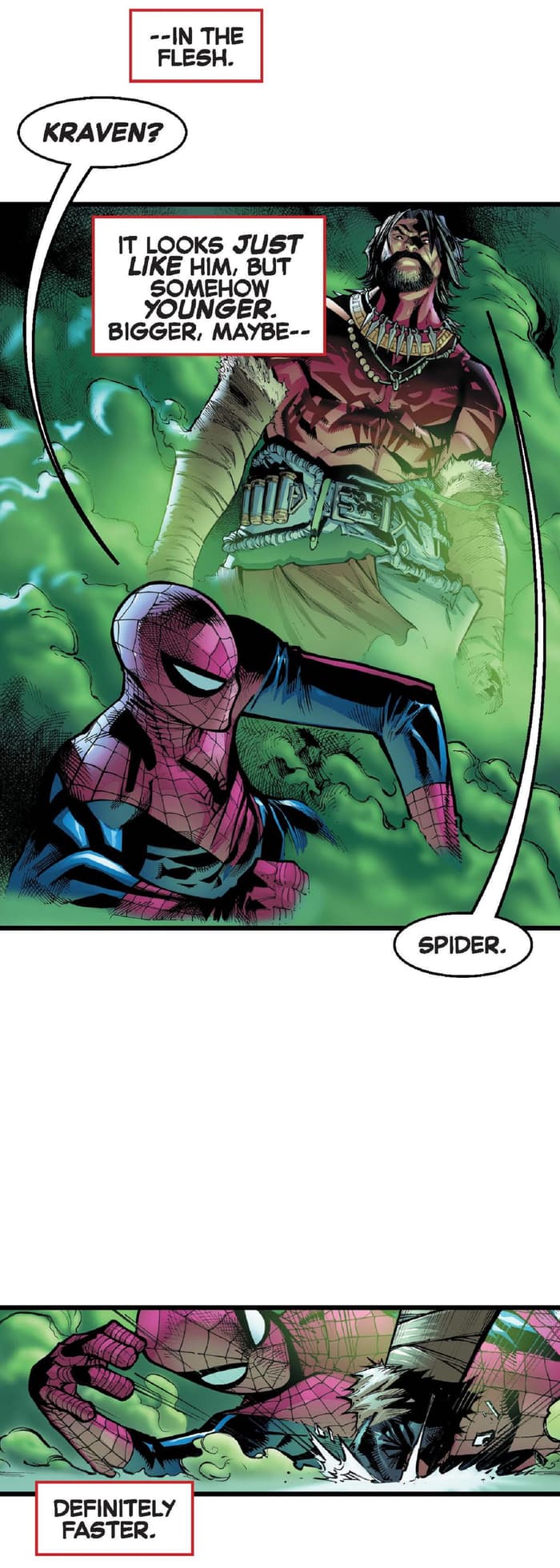 Preview panels from AMAZING SPIDER-MAN: HUNTED INFINITY COMIC (2023) #3.